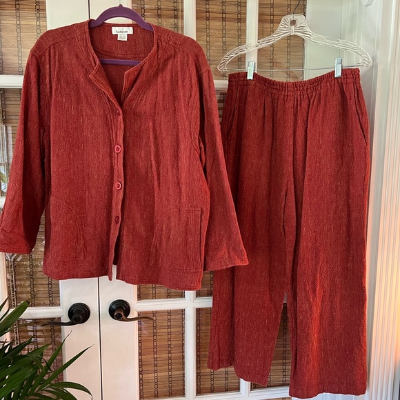 Women’s 2 pc set. 100% cotton. Made in India. Top and pants set. Size Large. - Picture 1 of 5